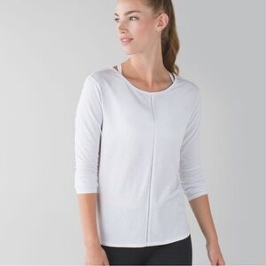 Lululemon Superb Long Sleeve Tee – White – Size M, Soft Lightweight Layer